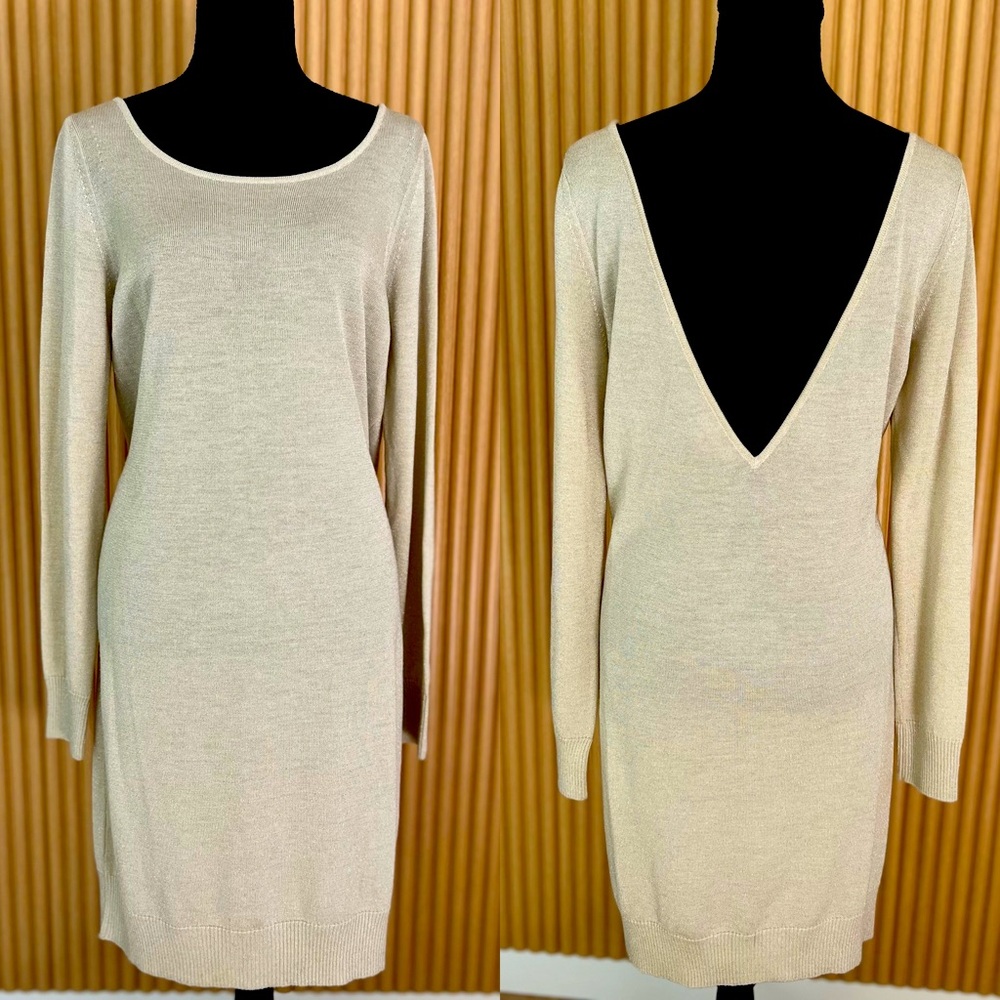 Dolce & Gabbana Cream Long Sleeve Dress